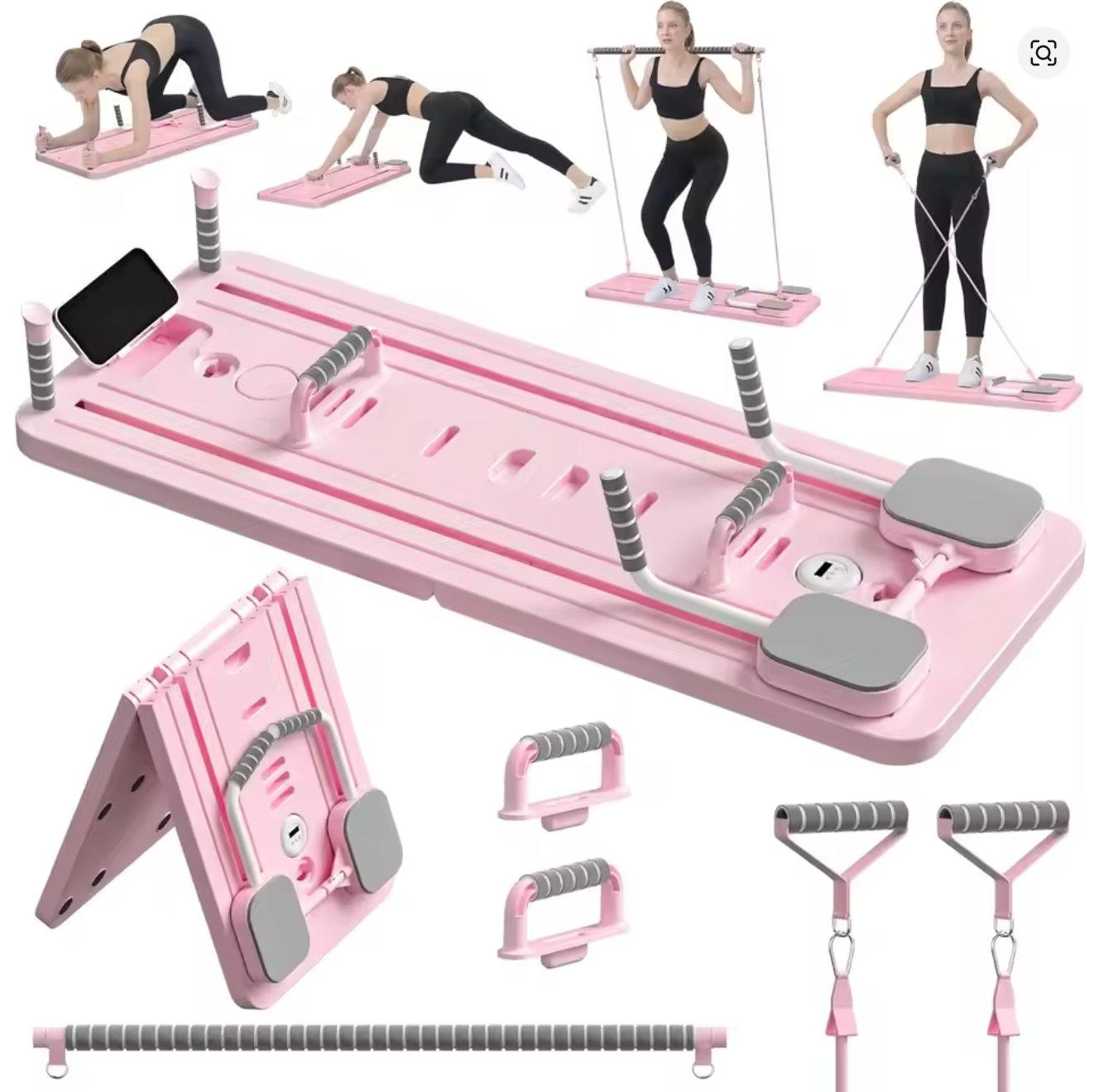 Multi-Purpose Foldable Pilates Reformer Board for Home, 5 in 1 Pilates Sliding Board