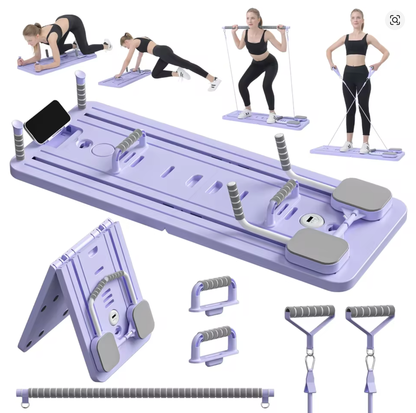 Multi-Purpose Foldable Pilates Reformer Board for Home, 5 in 1 Pilates Sliding Board