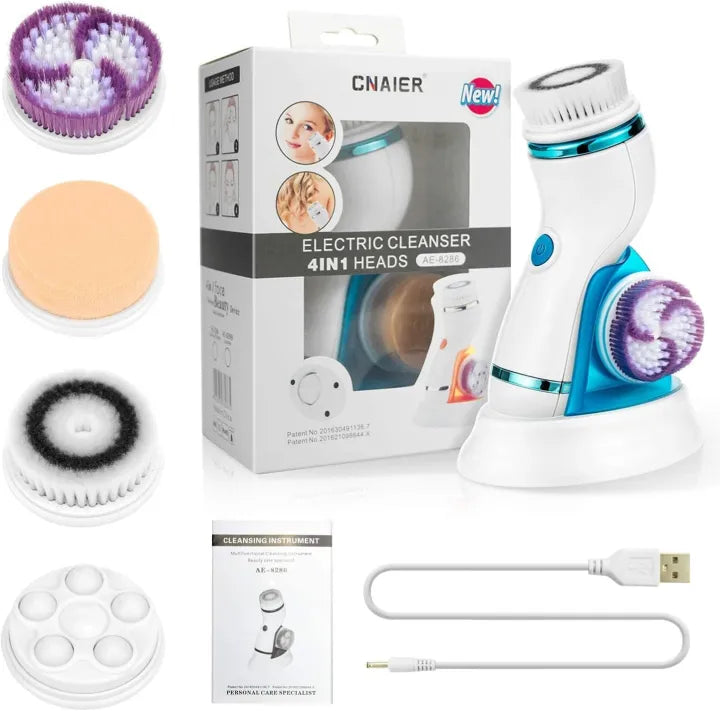 4 In 1 Electric Facial Cleansing Brush & Massager